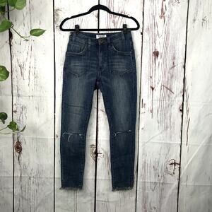 one teaspoon high waist freebirds ii raw hem distressed crop skinny jeans